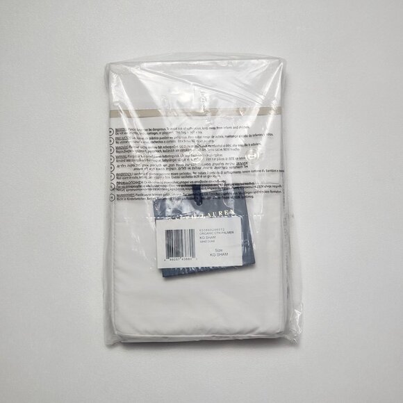 Ralph Lauren Home Palmer Percale King Sham Sand Dune Organic Cotton 20"x 36" NWT - Picture 16 of 16